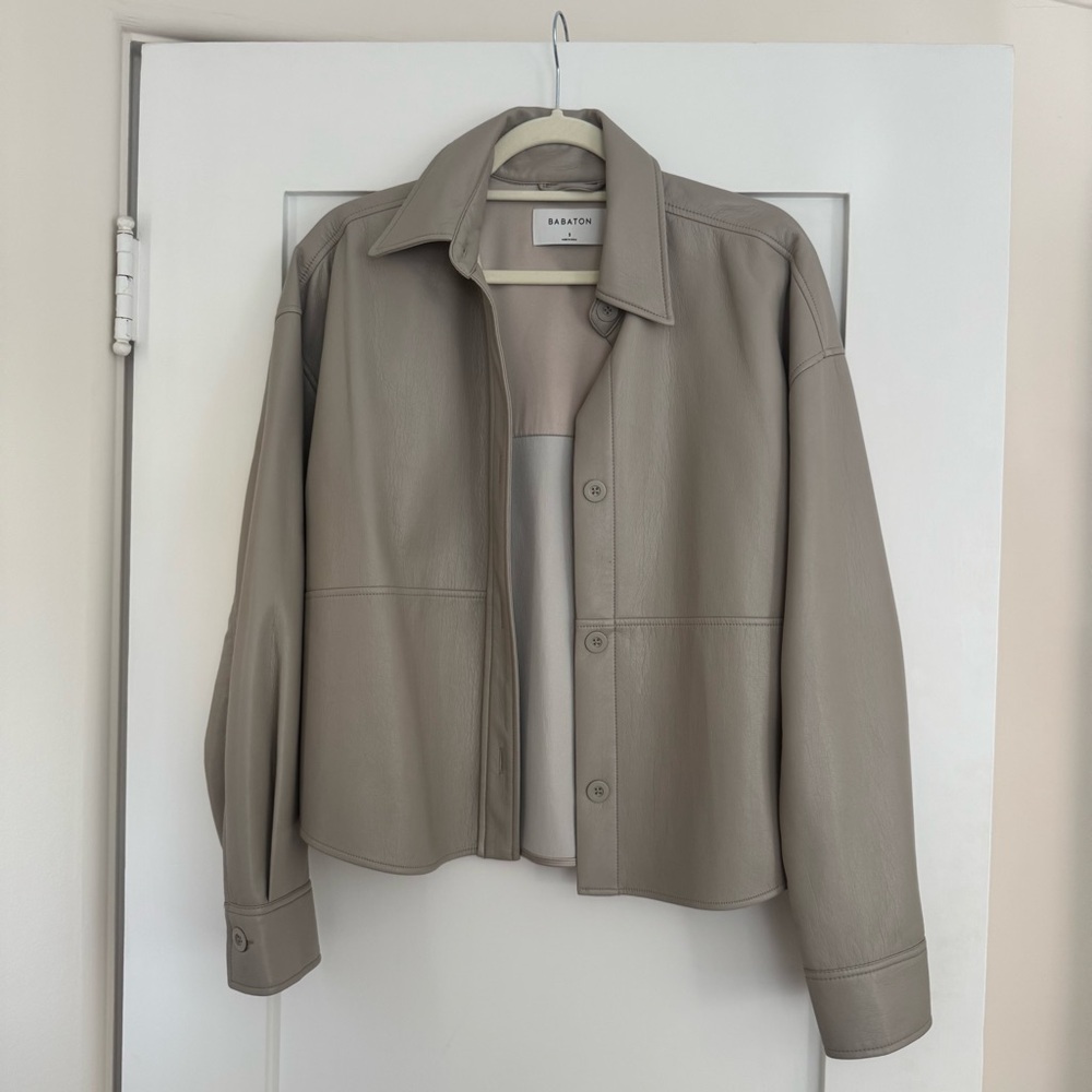 Aritzia Babaton Leather Shirt Jacket